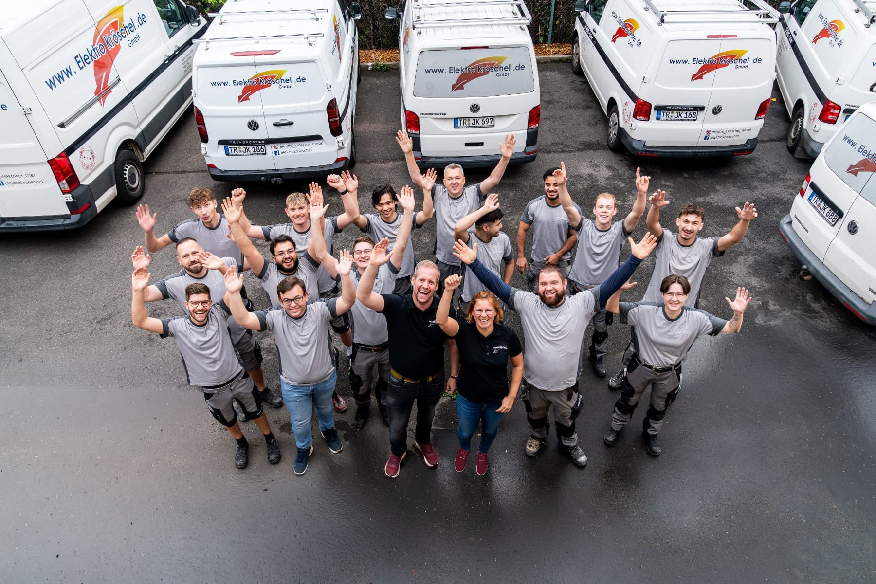 Das Team von Elektro Kröschel im Betrieb
